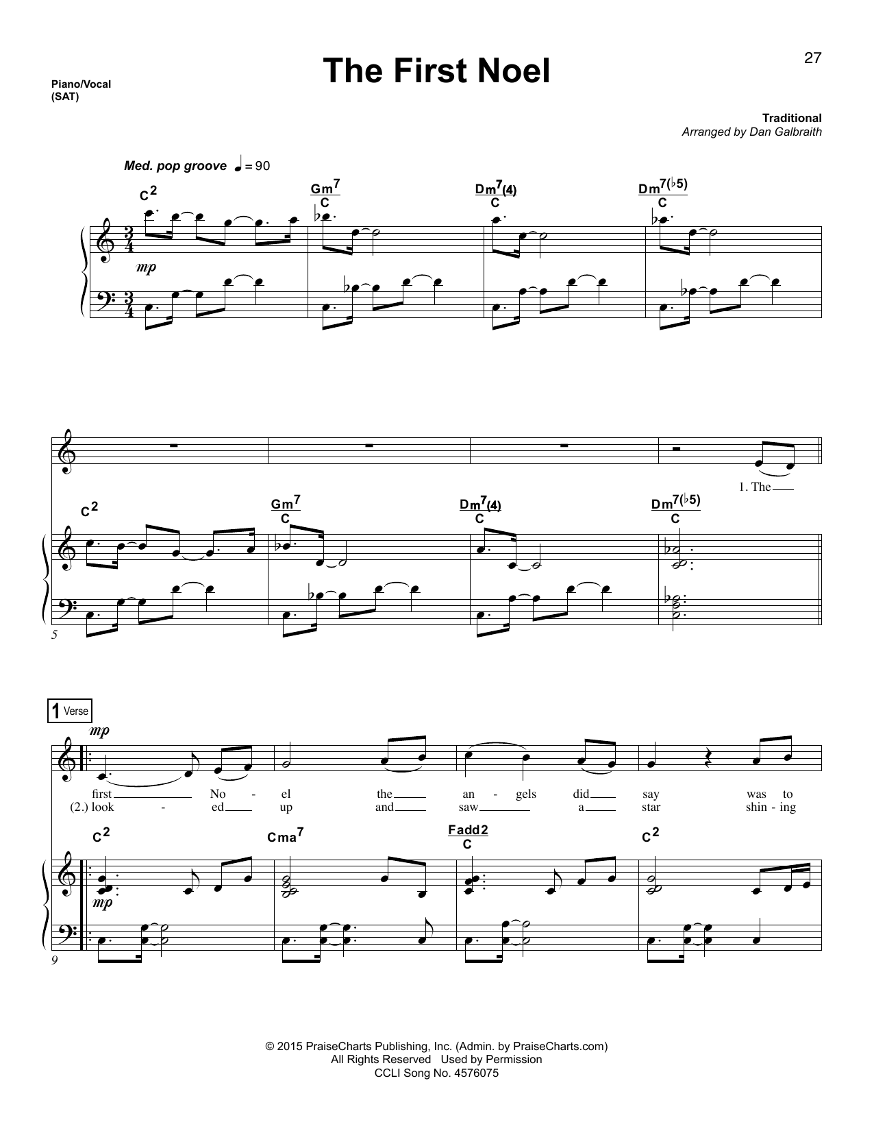Dan Galbraith The First Noel Sheet Music Notes & Chords for Lead Sheet / Fake Book - Download or Print PDF