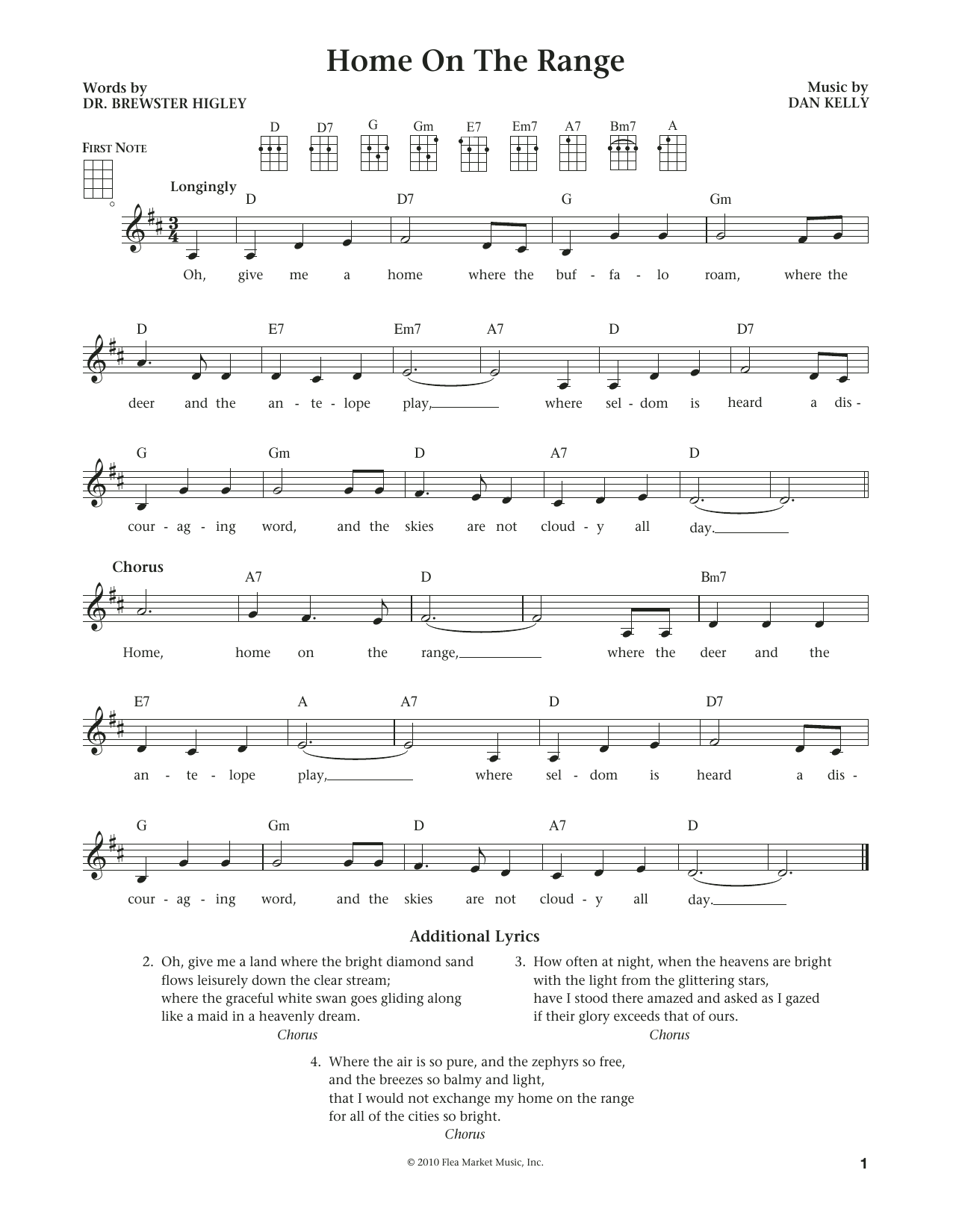 Dan Kelly Home On The Range (from The Daily Ukulele) (arr. Liz and Jim Beloff) Sheet Music Notes & Chords for Ukulele - Download or Print PDF
