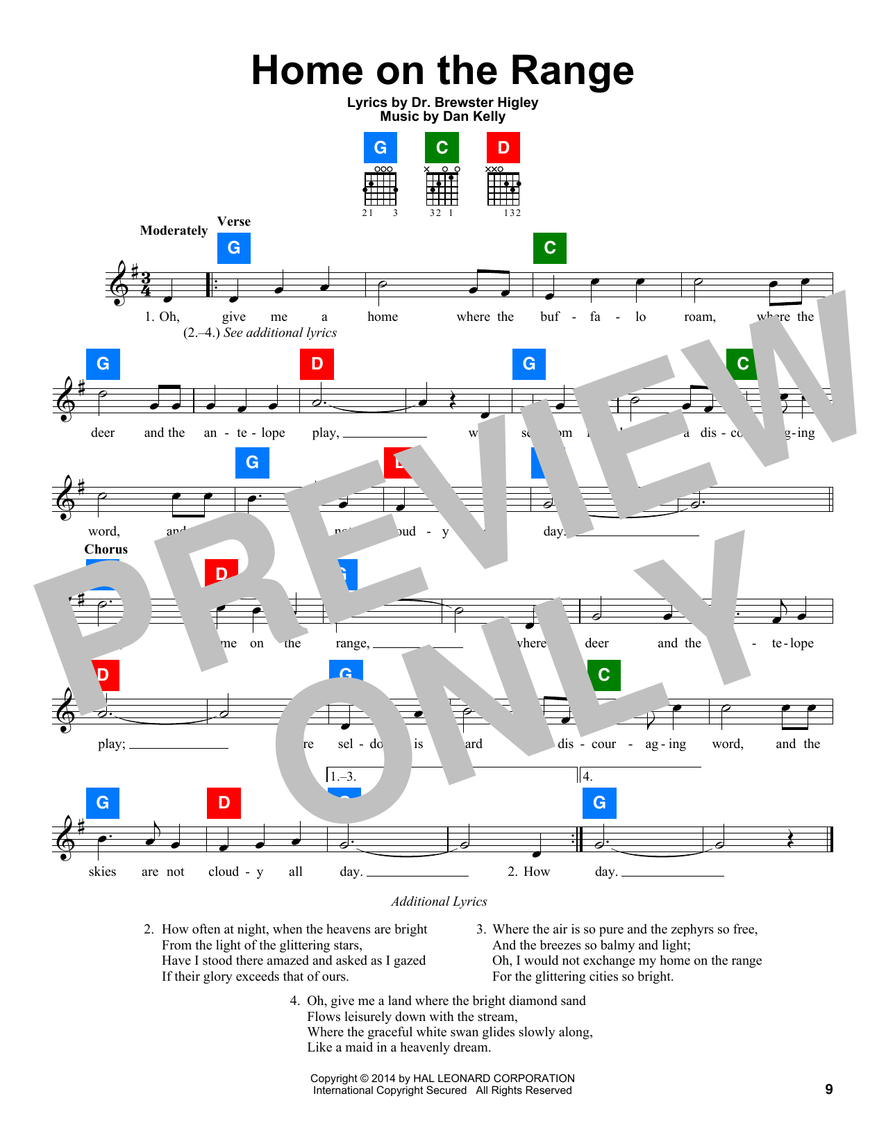 Dan Kelly Home On The Range Sheet Music Notes & Chords for Super Easy Piano - Download or Print PDF