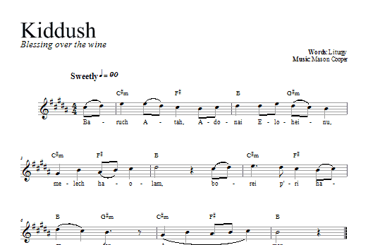 Dan Nichols Kiddush Sheet Music Notes & Chords for Melody Line, Lyrics & Chords - Download or Print PDF