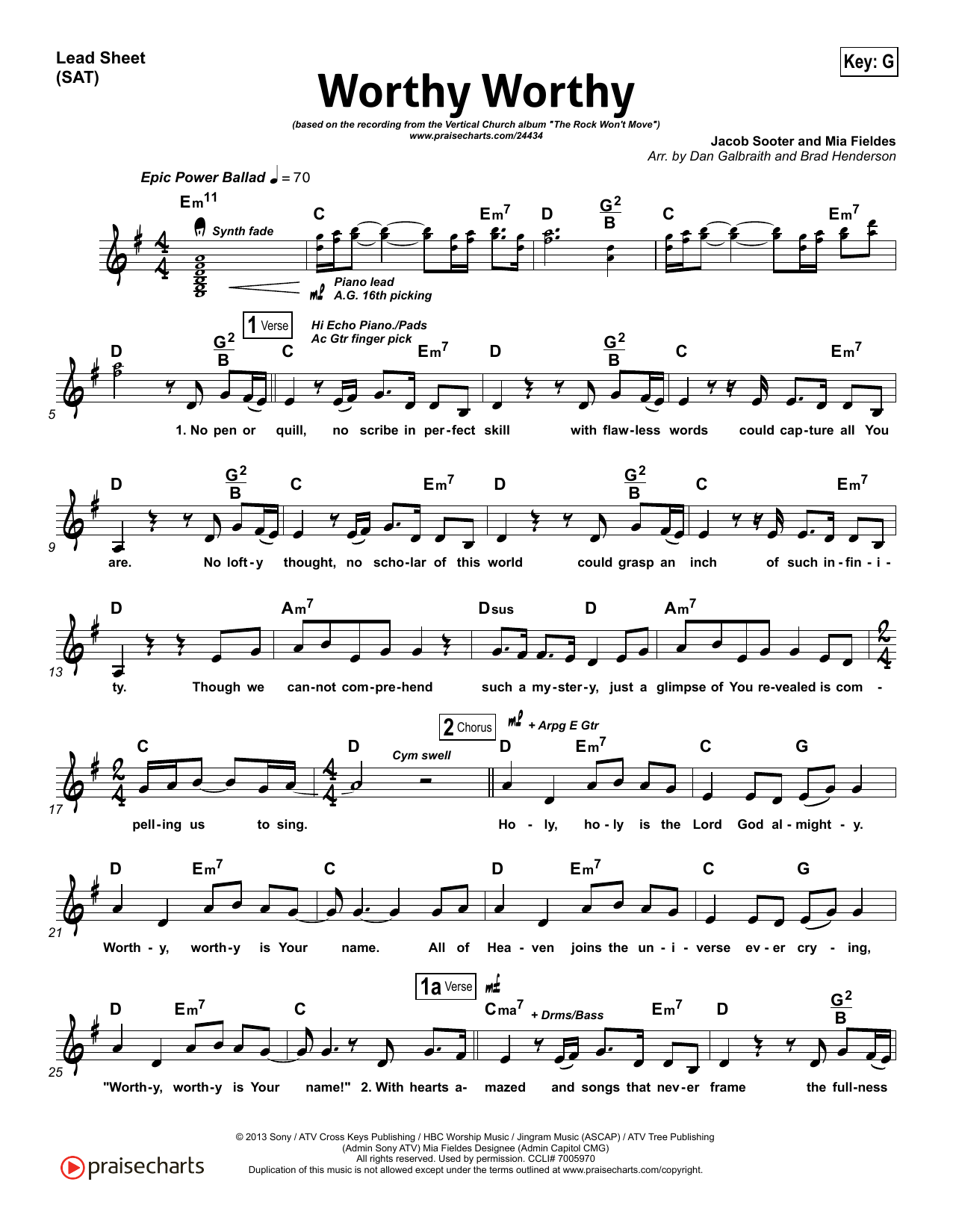Preview Dan Galbraith Worthy Worthy Sacred sheet music, notes and chords for Lead Sheet / Fake Book, SKU: 344434 Worthy Worthy sheet music