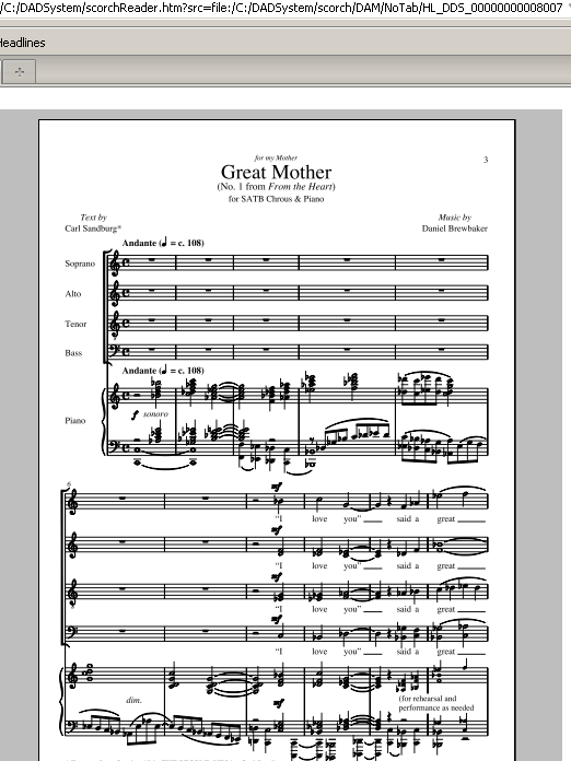 Daniel Brewbaker Great Mother Sheet Music Notes & Chords for SATB - Download or Print PDF