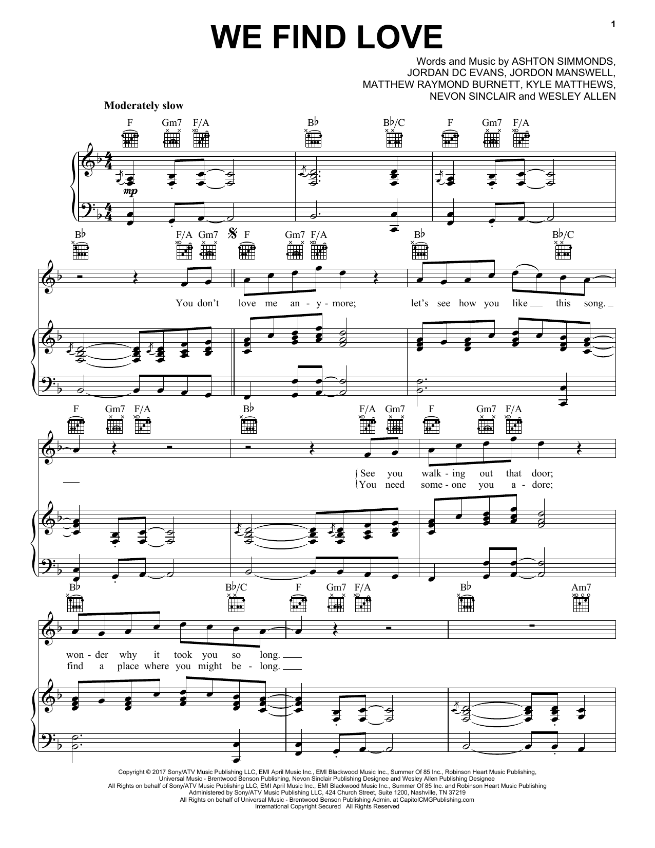 Daniel Caesar We Find Love Sheet Music Notes & Chords for Piano, Vocal & Guitar (Right-Hand Melody) - Download or Print PDF Daniel Caesar We Find Love Sheet Music Notes & Chords for Piano, Vocal & Guitar (Right-Hand Melody) - Download or Print PDF