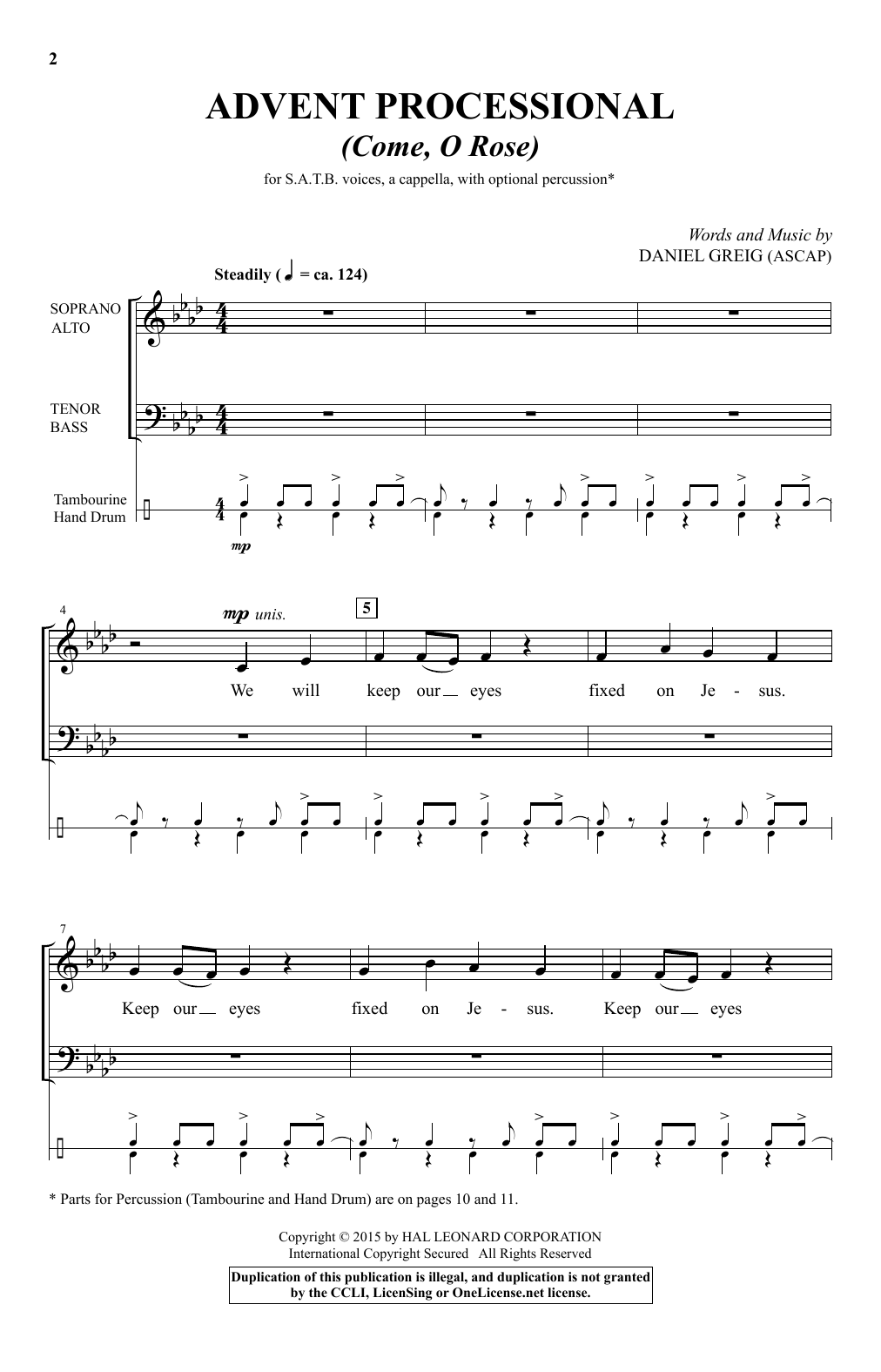 Daniel Greig Advent Processional Sheet Music Notes & Chords for Choral - Download or Print PDF