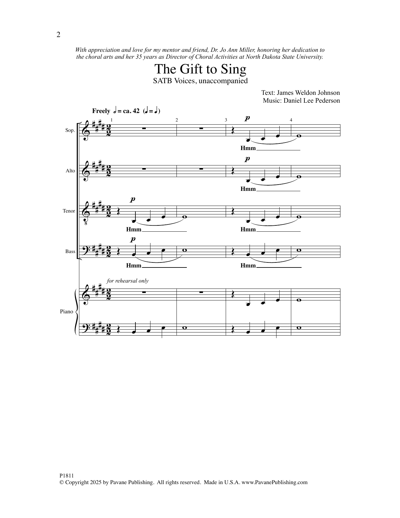 Daniel Lee Pederson The Gift To Sing Sheet Music Notes & Chords for SATB Choir - Download or Print PDF