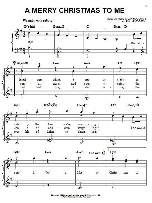 Daniel Martin Rodowicz A Merry Christmas To Me Sheet Music Notes & Chords for Easy Piano - Download or Print PDF