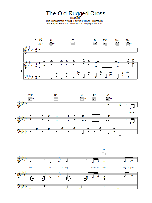 Daniel O'Donnell The Old Rugged Cross Sheet Music Notes & Chords for Piano, Vocal & Guitar (Right-Hand Melody) - Download or Print PDF