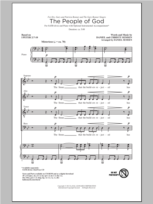 Daniel Semsen The People Of God Sheet Music Notes & Chords for SATB - Download or Print PDF