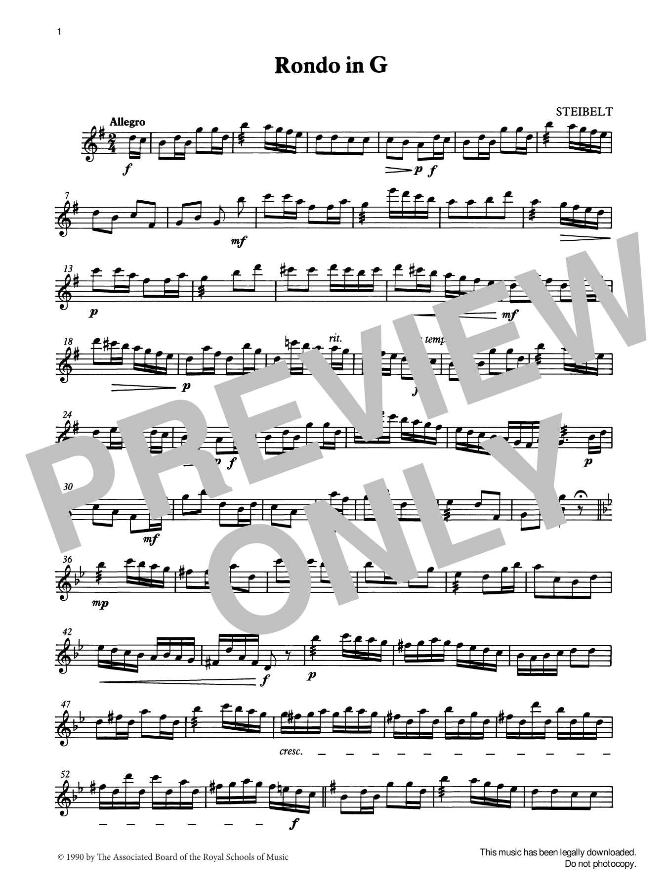 Daniel Steibelt Rondo in G from Graded Music for Tuned Percussion, Book III Sheet Music Notes & Chords for Percussion Solo - Download or Print PDF