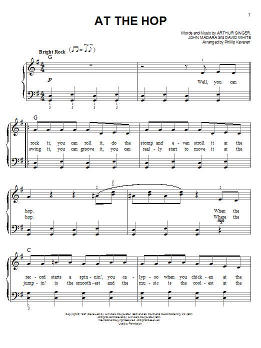 Phillip Keveren At The Hop Sheet Music Notes & Chords for Easy Piano - Download or Print PDF