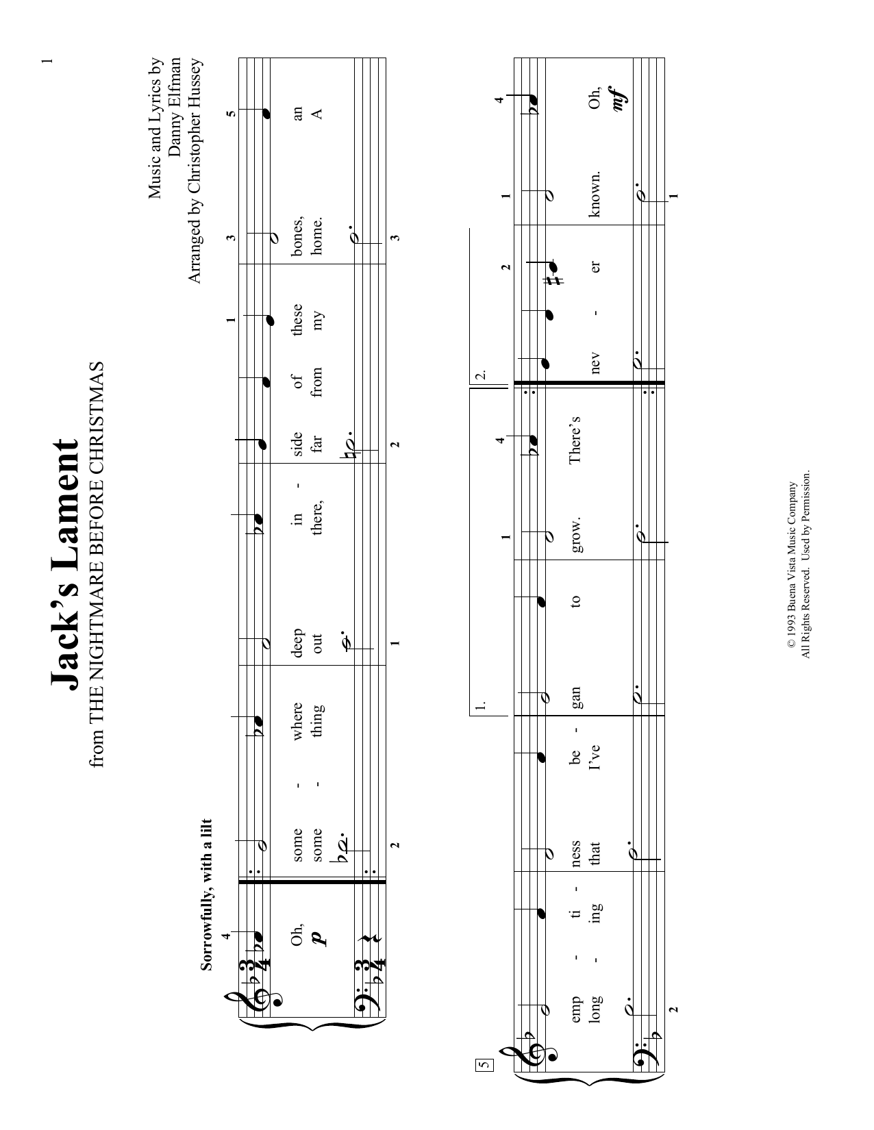 Danny Elfman Jack's Lament (arr. Christopher Hussey) Sheet Music Notes & Chords for Educational Piano - Download or Print PDF