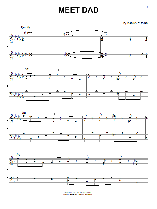 Danny Elfman Meet Dad Sheet Music Notes & Chords for Piano - Download or Print PDF
