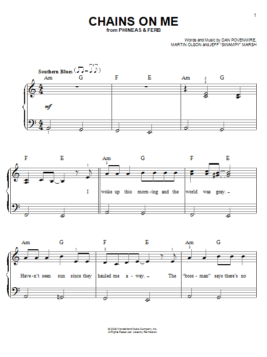 Danny Jacob Chains On Me Sheet Music Notes & Chords for Easy Piano - Download or Print PDF