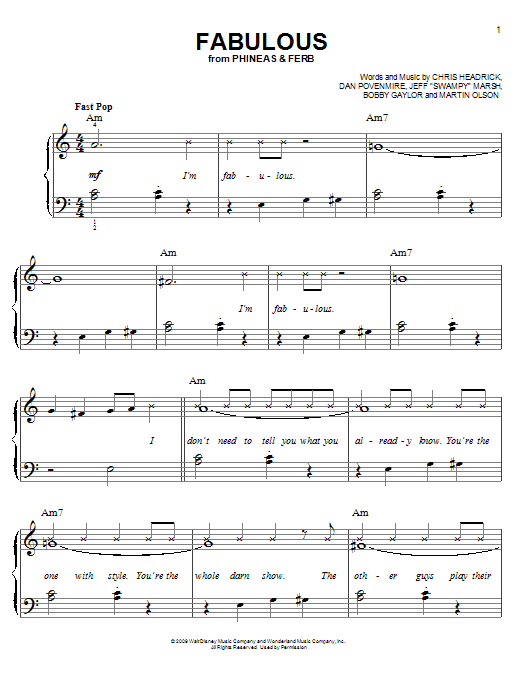 Danny Jacob Fabulous Sheet Music Notes & Chords for Easy Piano - Download or Print PDF