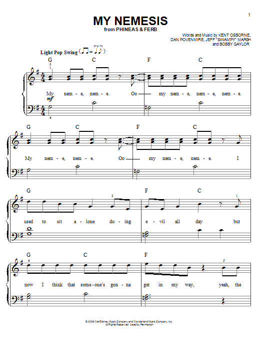 Danny Jacob My Nemesis Sheet Music Notes & Chords for Easy Piano - Download or Print PDF