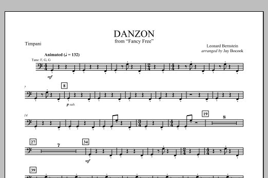 Jay Bocook Danzon From Fancy Free Timpani Sheet Music Download Pdf Score 331078