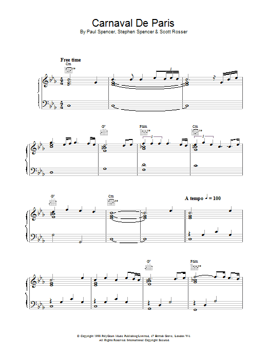 Dario G Carnaval De Paris Sheet Music Notes & Chords for Piano & Guitar - Download or Print PDF