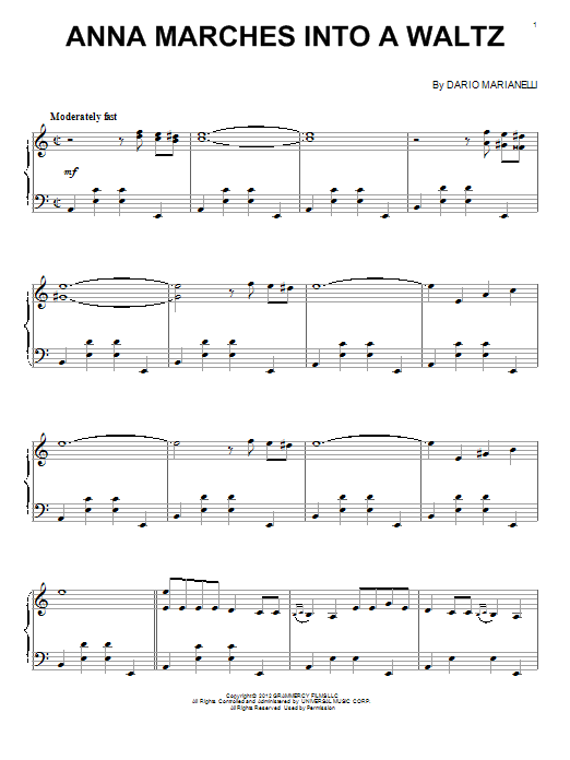 Dario Marianelli Anna Marches Into A Waltz Sheet Music Notes & Chords for Piano - Download or Print PDF