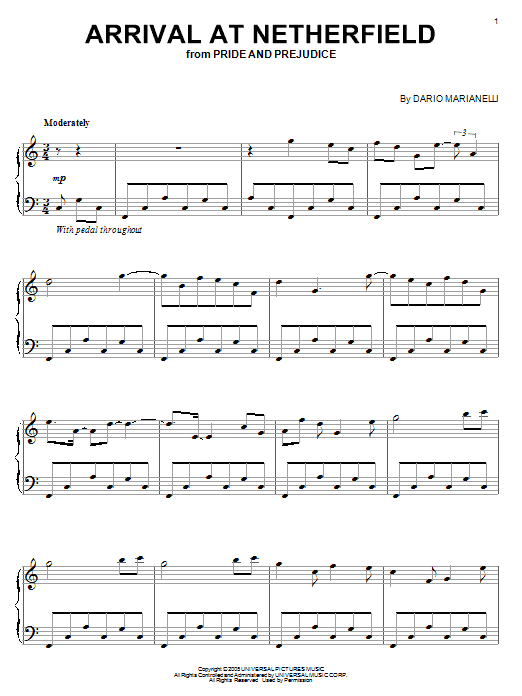 Dario Marianelli Arrival At Netherfield Sheet Music Notes & Chords for Big Note Piano - Download or Print PDF