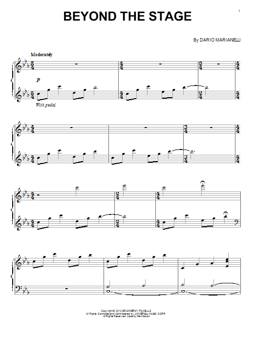 Dario Marianelli Beyond The Stage Sheet Music Notes & Chords for Piano - Download or Print PDF