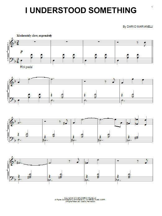 Dario Marianelli I Understood Something Sheet Music Notes & Chords for Piano - Download or Print PDF