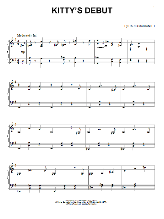 Dario Marianelli Kitty's Debut Sheet Music Notes & Chords for Piano - Download or Print PDF