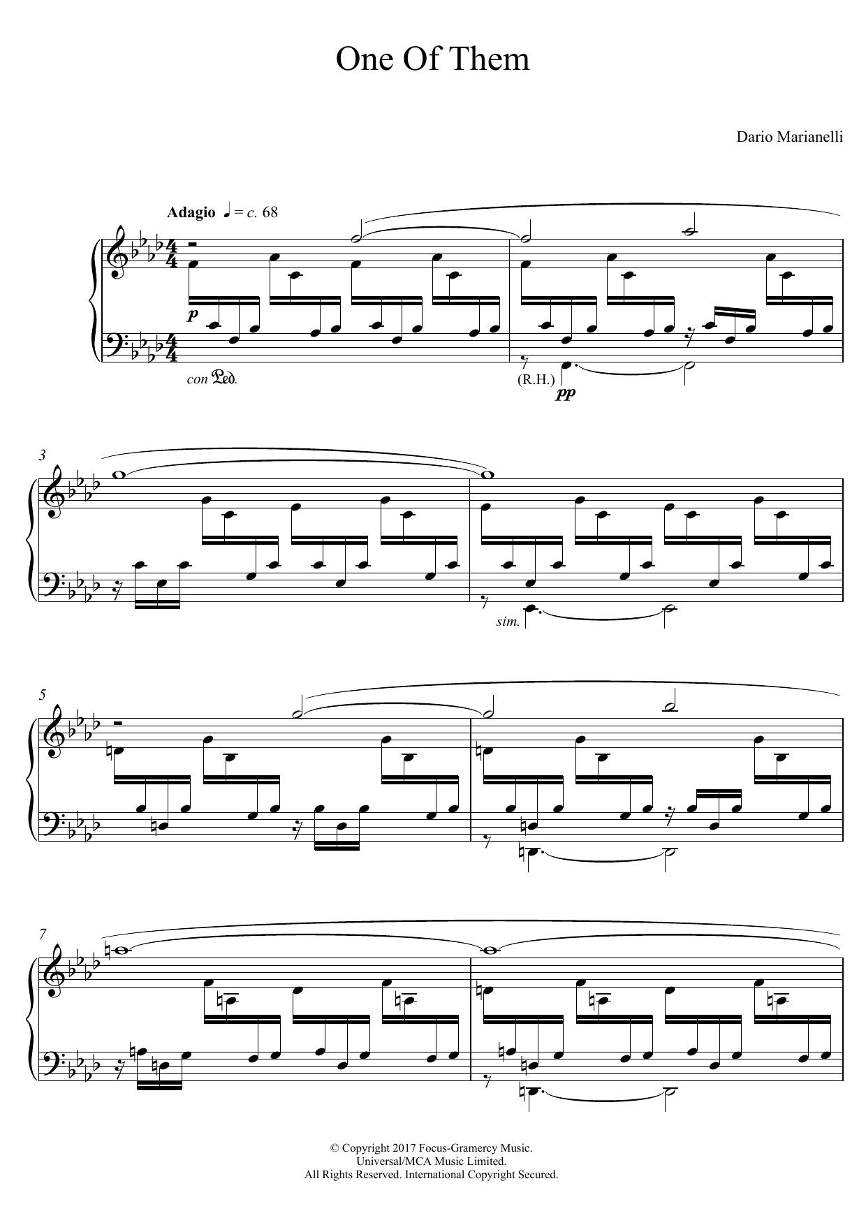 Dario Marianelli One Of Them (from Darkest Hour) Sheet Music Notes & Chords for Piano - Download or Print PDF
