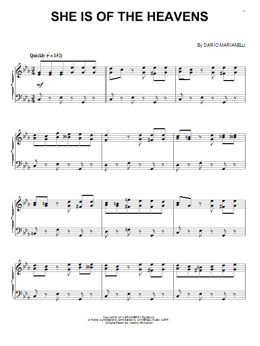 Dario Marianelli She Is Of The Heavens Sheet Music Notes & Chords for Piano - Download or Print PDF