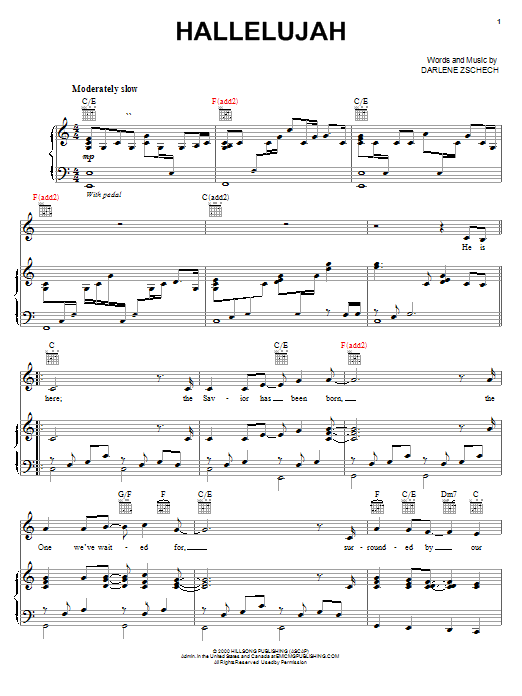 Darlene Zschech Hallelujah Sheet Music Notes & Chords for Piano, Vocal & Guitar (Right-Hand Melody) - Download or Print PDF Darlene Zschech Hallelujah Sheet Music Notes & Chords for Piano, Vocal & Guitar (Right-Hand Melody) - Download or Print PDF