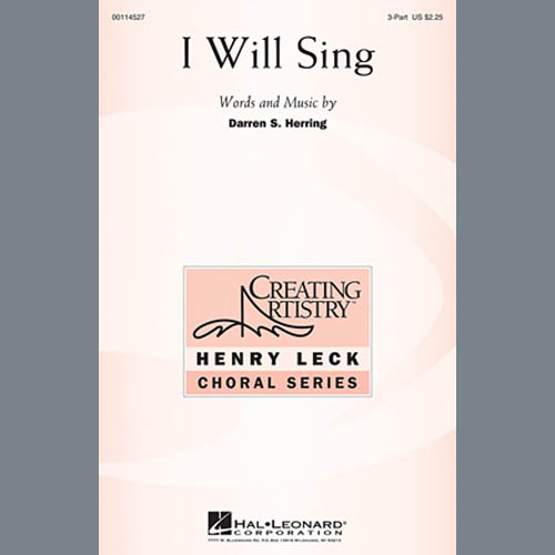 Darren S. Herring, I Will Sing, 3-Part Treble