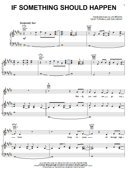 Darryl Worley If Something Should Happen Sheet Music Notes & Chords for Piano, Vocal & Guitar (Right-Hand Melody) - Download or Print PDF