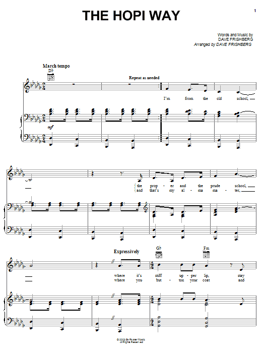 Dave Frishberg The Hopi Way Sheet Music Notes & Chords for Piano, Vocal & Guitar (Right-Hand Melody) - Download or Print PDF