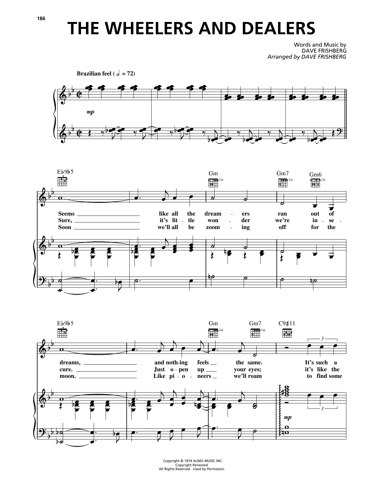 Dave Frishberg The Wheelers and Dealers Sheet Music Notes & Chords for Piano, Vocal & Guitar Chords (Right-Hand Melody) - Download or Print PDF
