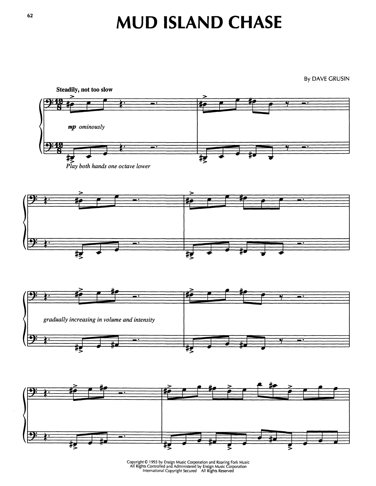 Dave Grusin Mud Island Chase (from The Firm) Sheet Music Notes & Chords for Piano Solo - Download or Print PDF