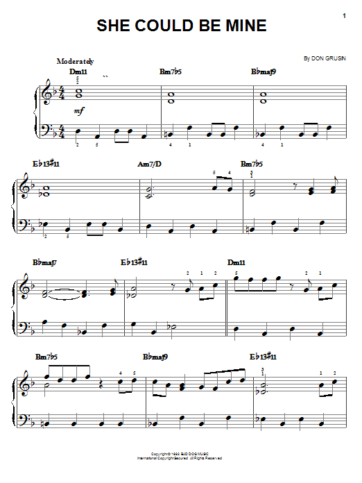Dave Grusin She Could Be Mine Sheet Music Notes & Chords for Easy Piano - Download or Print PDF