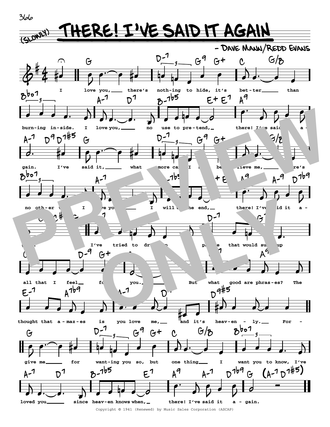 Dave Mann There! I've Said It Again (Low Voice) Sheet Music Notes & Chords for Real Book – Melody, Lyrics & Chords - Download or Print PDF Dave Mann There! I've Said It Again (Low Voice) Sheet Music Notes & Chords for Real Book – Melody, Lyrics & Chords - Download or Print PDF