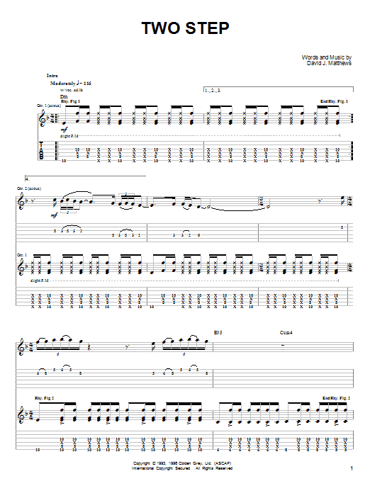 Dave Matthews & Tim Reynolds Two Step Sheet Music Notes & Chords for Guitar Tab - Download or Print PDF