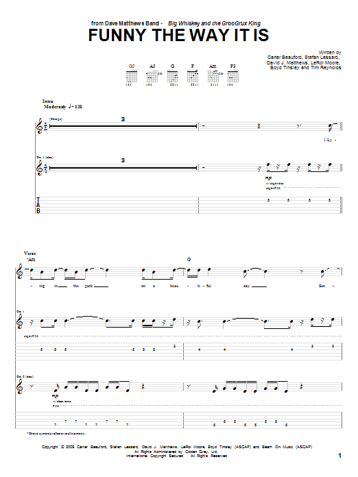 Dave Matthews Band Funny The Way It Is Sheet Music Notes & Chords for Guitar Tab - Download or Print PDF Dave Matthews Band Funny The Way It Is Sheet Music Notes & Chords for Guitar Tab - Download or Print PDF