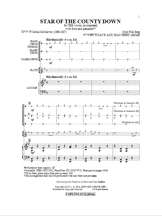 Dave Perry Star Of County Down Sheet Music Notes & Chords for Flute - Download or Print PDF