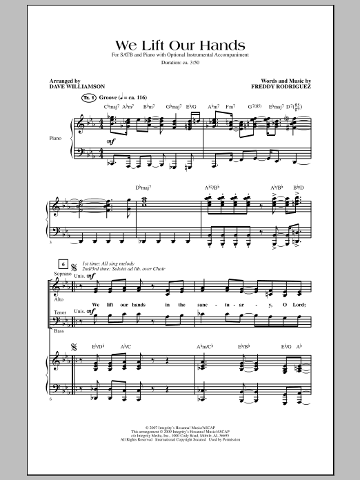 Dave Williamson We Lift Our Hands Sheet Music Notes & Chords for SATB - Download or Print PDF