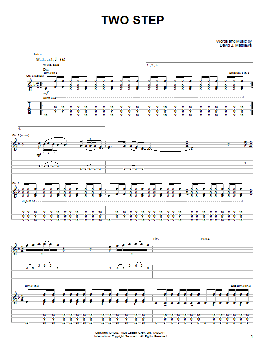 Preview Dave Matthews & Tim Reynolds Two Step Rock sheet music, notes and chords for Guitar Tab, SKU: 72444 Two Step sheet music
