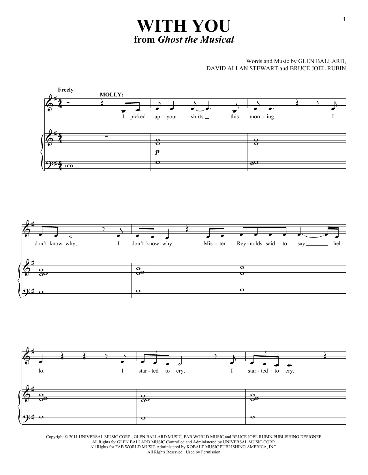 David Allan Stewart With You Sheet Music Notes & Chords for Piano & Vocal - Download or Print PDF