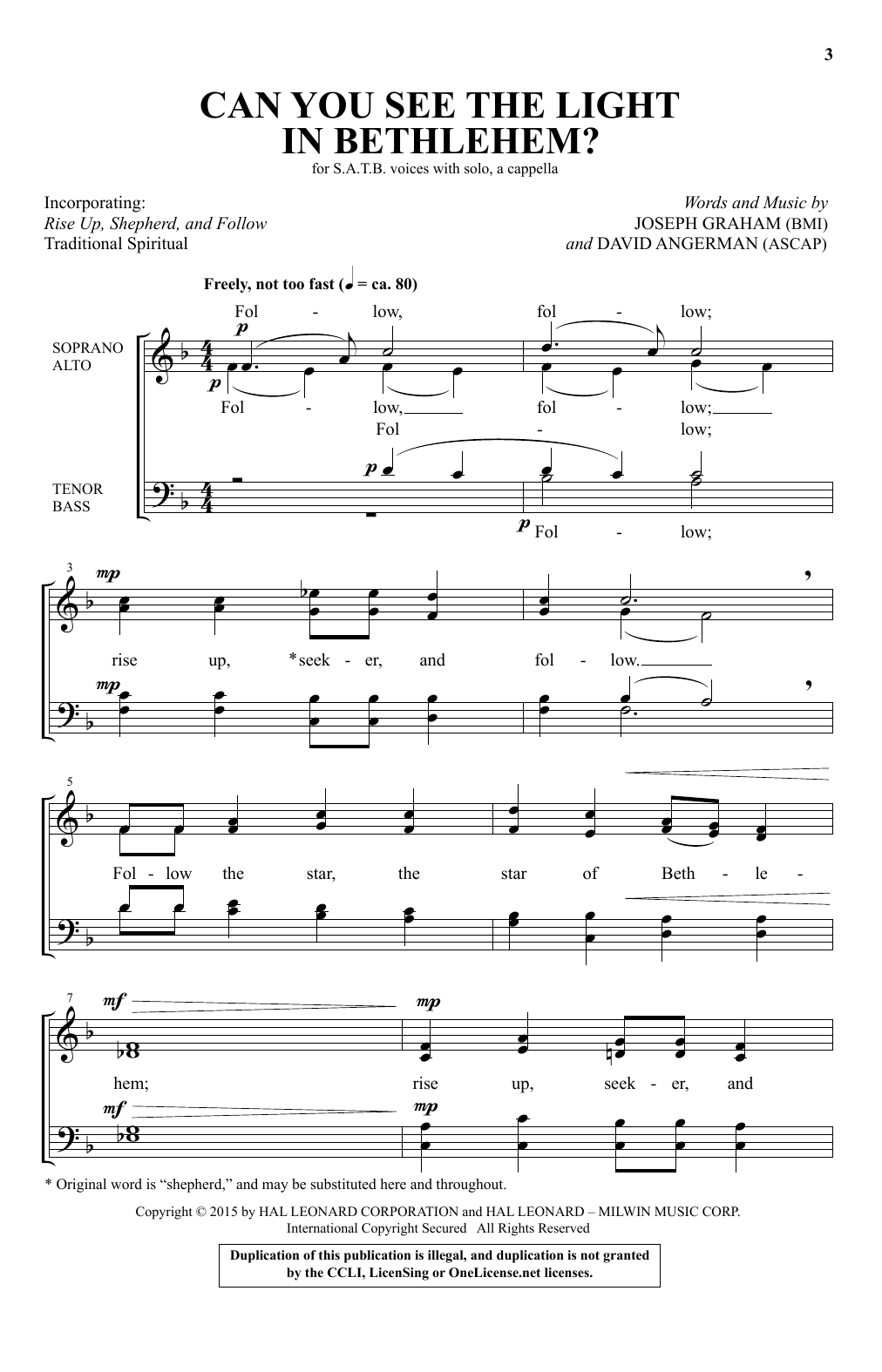 David Angerman Can You See The Light In Bethlehem? Sheet Music Notes & Chords for SATB - Download or Print PDF