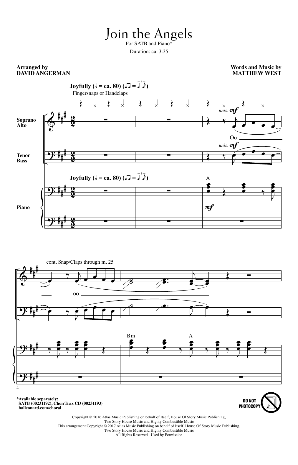David Angerman Join The Angels Sheet Music Notes & Chords for SATB - Download or Print PDF