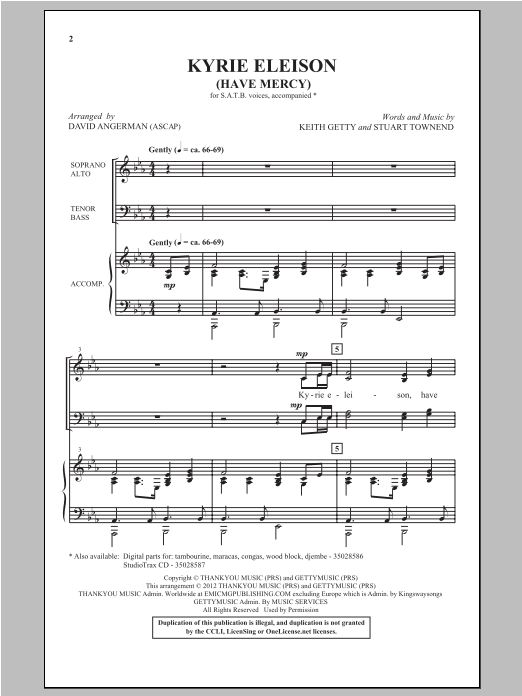 David Angerman Kyrie Eleison (Have Mercy) Sheet Music Notes & Chords for SATB - Download or Print PDF