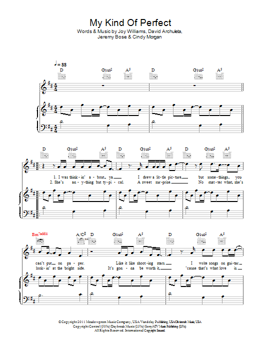David Archuleta My Kind Of Perfect Sheet Music Notes & Chords for Piano, Vocal & Guitar - Download or Print PDF