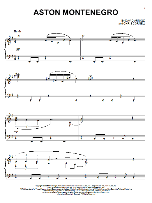 David Arnold Aston Montenegro Sheet Music Notes & Chords for Piano - Download or Print PDF