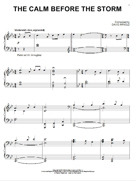 David Arnold The Calm Before The Storm Sheet Music Notes & Chords for Piano - Download or Print PDF