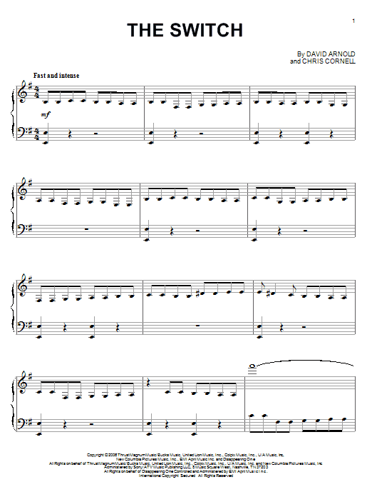 David Arnold The Switch Sheet Music Notes & Chords for Piano - Download or Print PDF