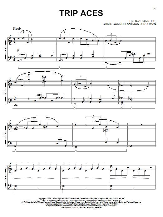 David Arnold Trip Aces Sheet Music Notes & Chords for Piano - Download or Print PDF